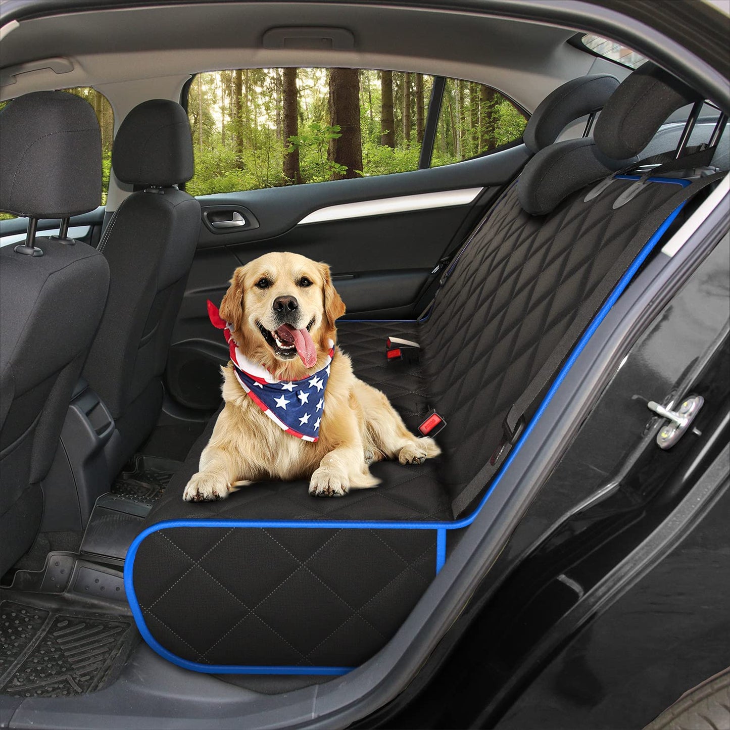 Dog Car Seat Cover for Back Seat, Waterproof Vehicle Protector, Durable Scratch Proof Nonslip Pet Protection, Machine Washable, XL, Blue
